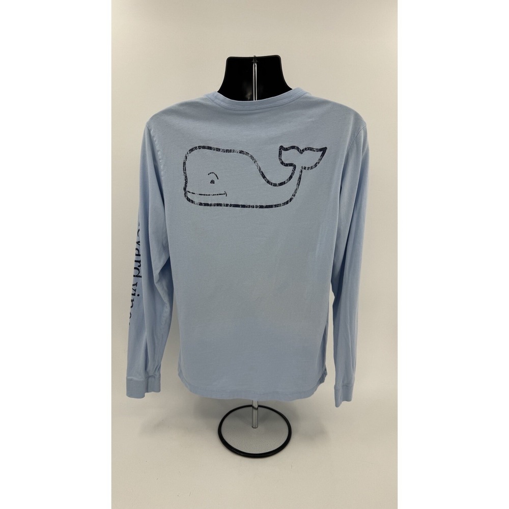 Men's Vineyard Vines Light Blue Long Sleeve T-Shirt Medium Pocket‎ Shirt - Picture 7 of 9